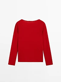 Pull laine à col bateau