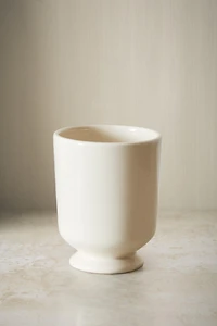 CREAM CERAMIC TOOTHBRUSH TUMBLER