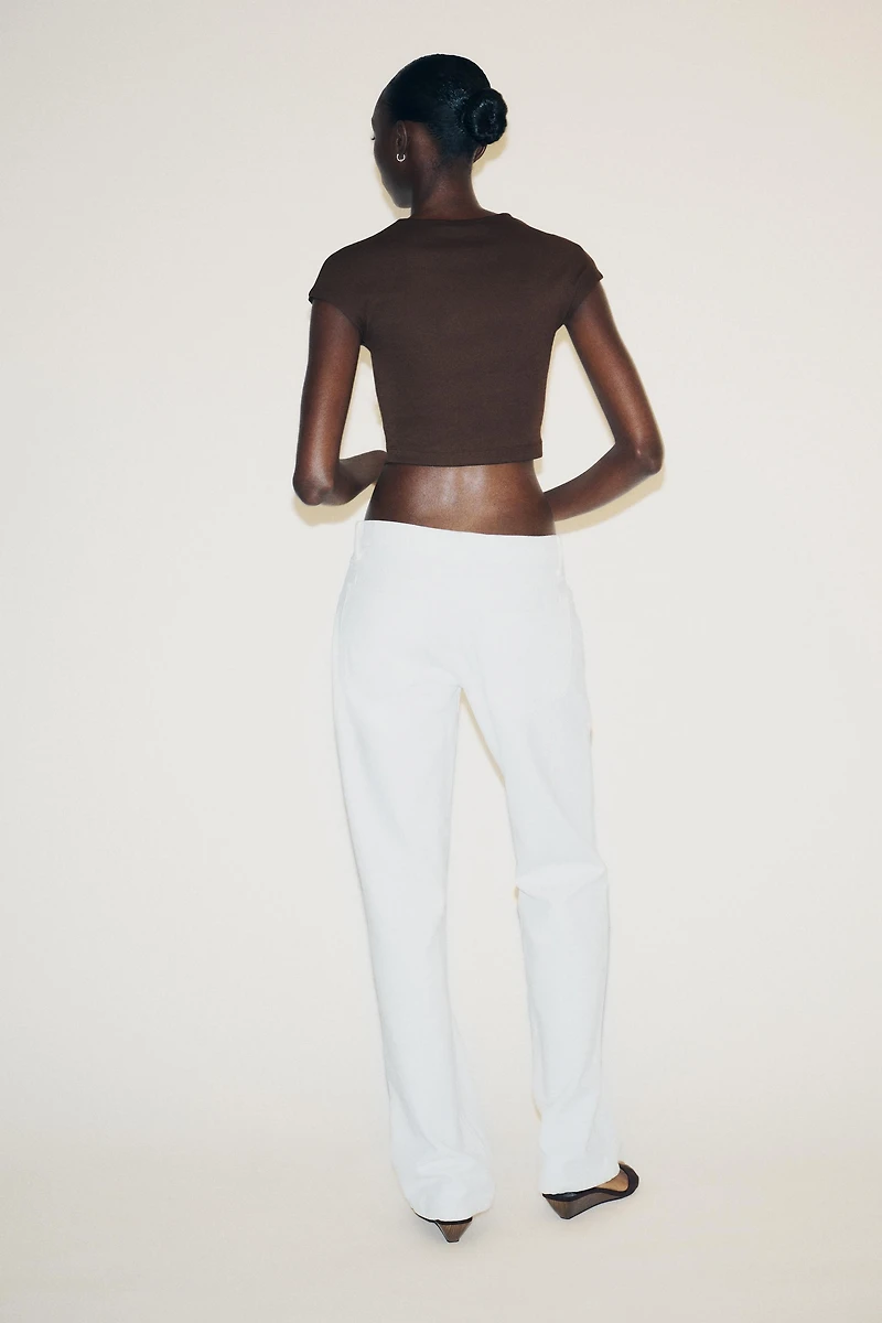 COTTON MODAL CROP T-SHIRT