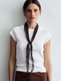 Cotton T-shirt with short raglan sleeves