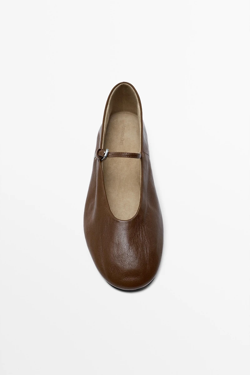 Ballerine en cuir souple