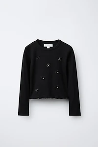 FLOWER APPLIQUÉ T-SHIRT