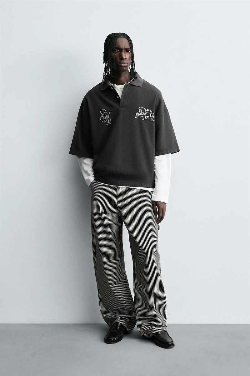 EMBROIDERED BOXY FIT POLO