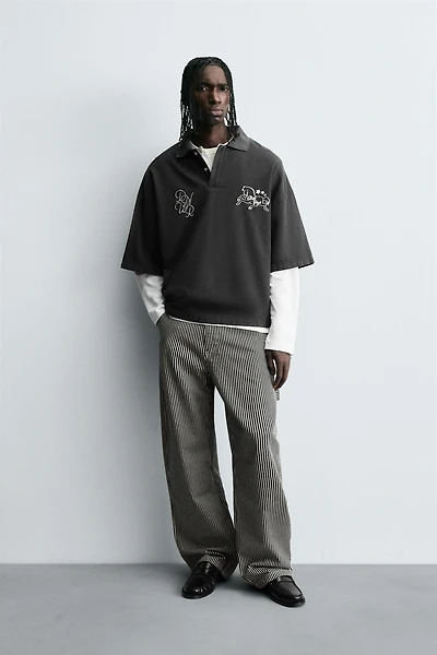 EMBROIDERED BOXY FIT POLO