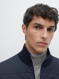 Veste bi-matière matelassée et en maille