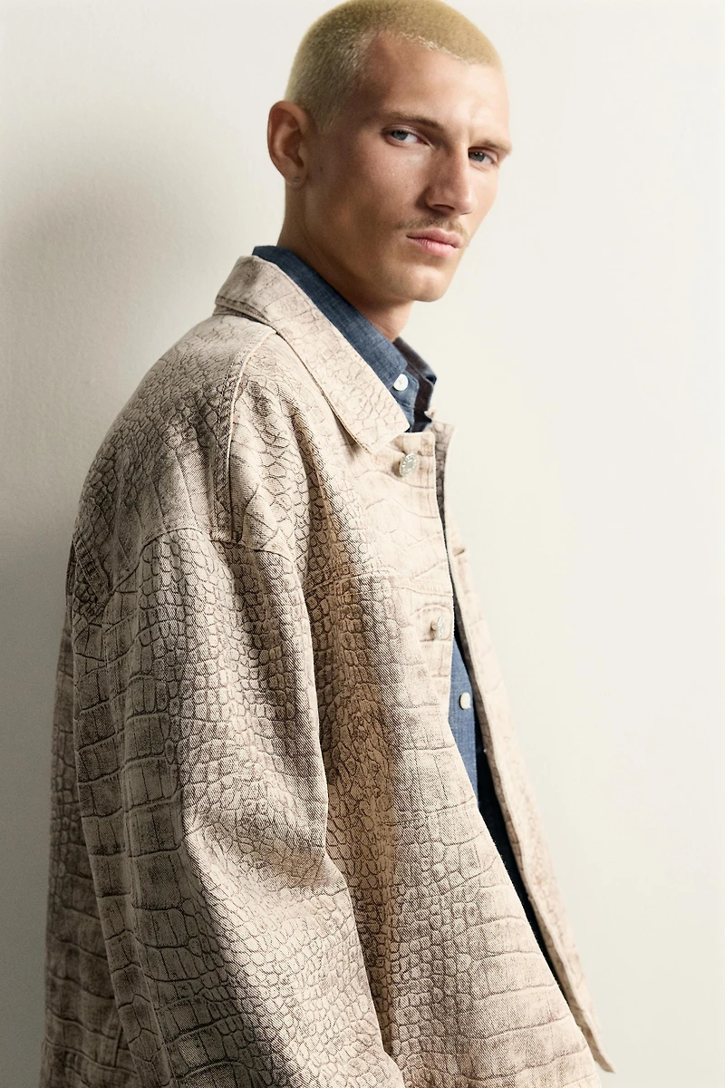 RELAXED FIT ANIMAL PRINT JACKET