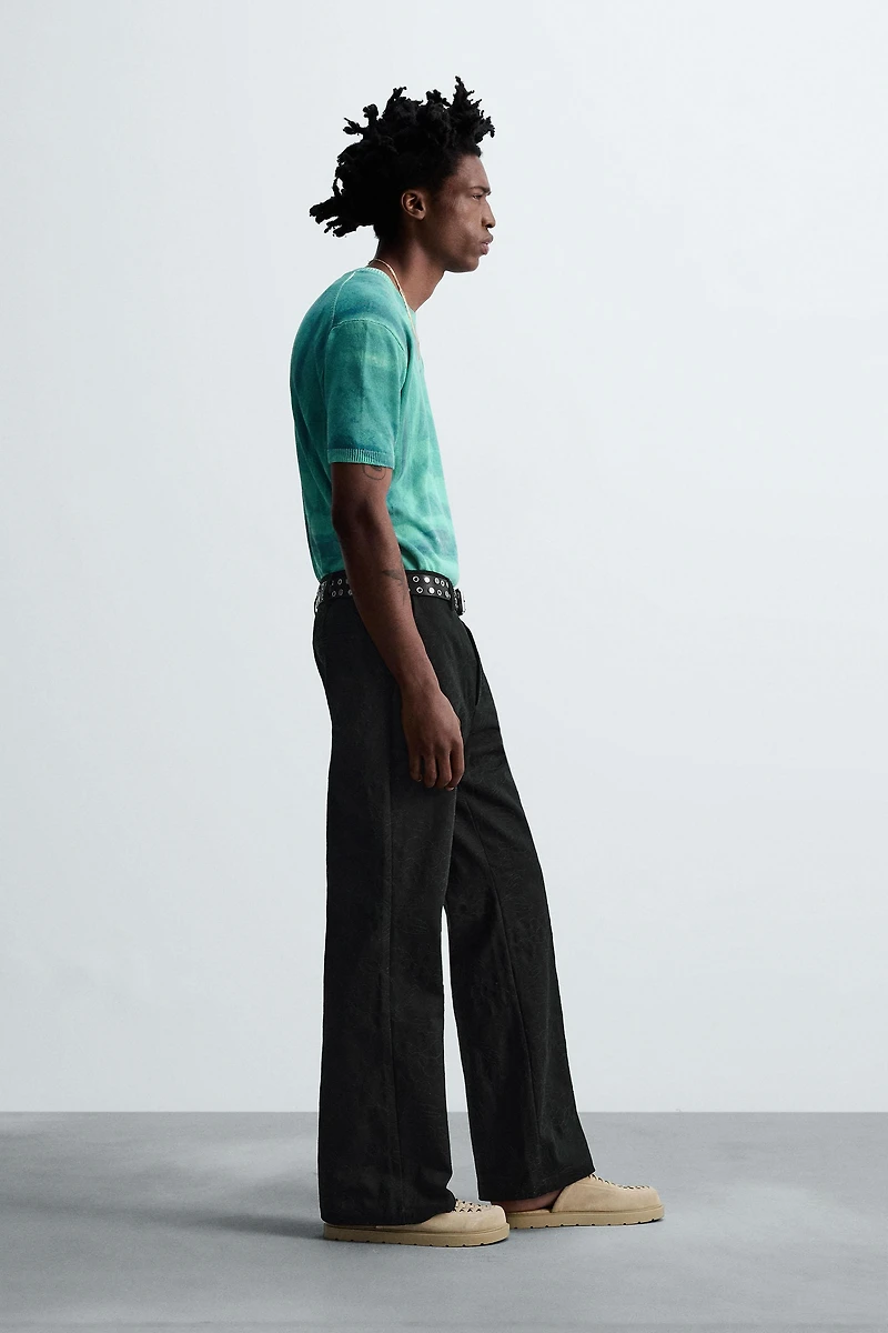 FLORAL EMBROIDERY PANTS