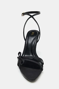 SATIN STRAPPY HEELED SANDALS