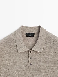 100% linen melange polo shirt