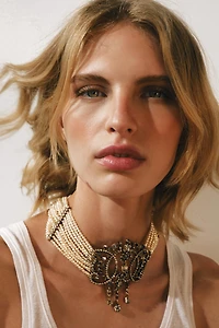 PEARL AND GEM CHOKER NECKLACE
