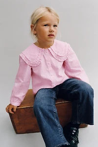 STRIPED DOUBLE COLLAR SHIRT