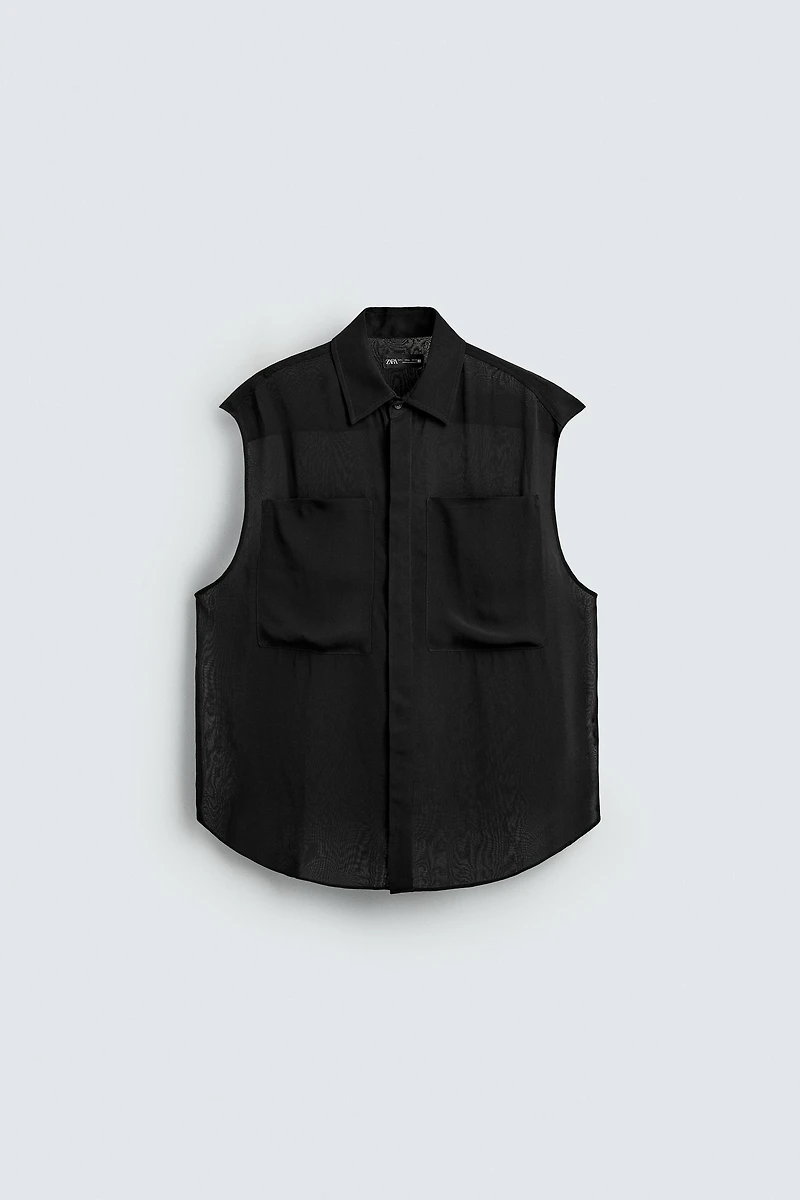 SEMI-SHEER POCKET SHIRT