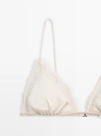 Silk and lace triangle bralette