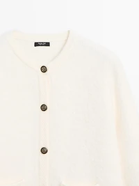 Cardigan court avec boutons dorés