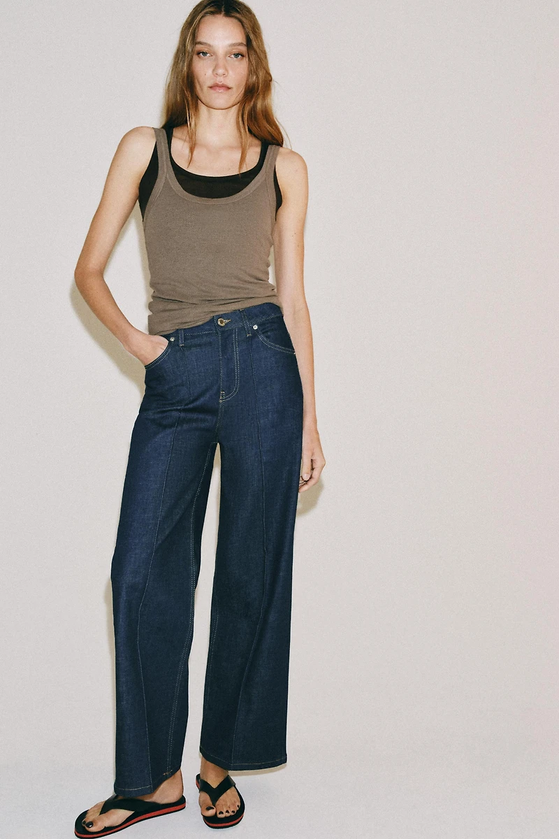 ZW COLLECTION WIDE LEG HIGH-RISE JEANS
