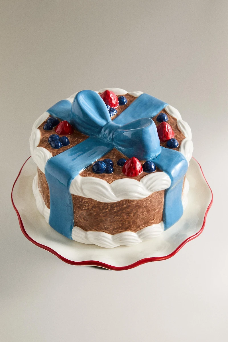 CERAMIC CHRISTMAS CAKE DISH