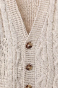 GILET EN MAILLE PATCHWORK