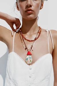 3-PACK OF BEADED FLOWER NECKLACES