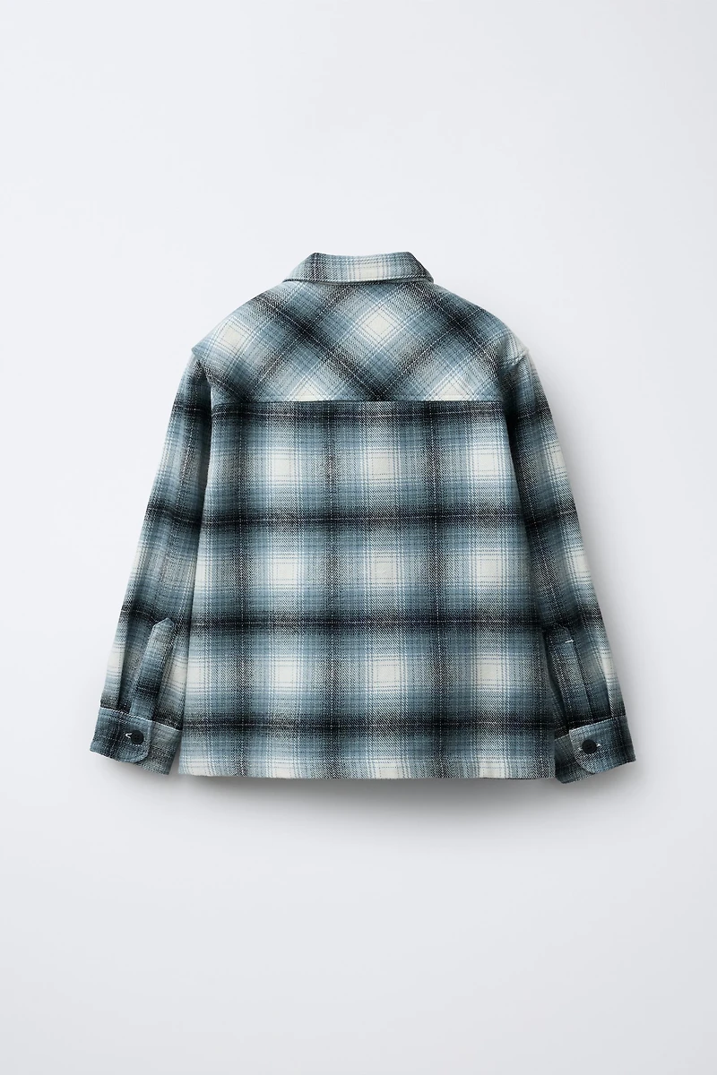 PLAID OVERSHIRT WITH LABEL