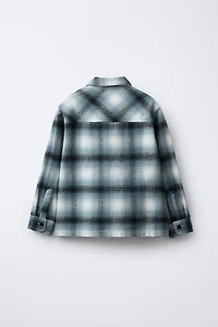 PLAID OVERSHIRT WITH LABEL