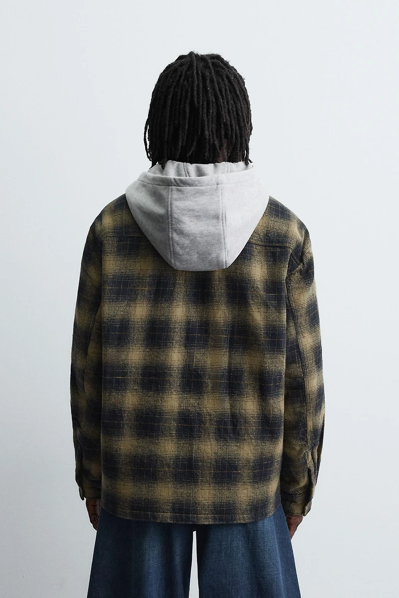 PLAID HOODIE OVERSHIRT
