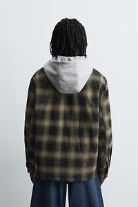 PLAID HOODIE OVERSHIRT