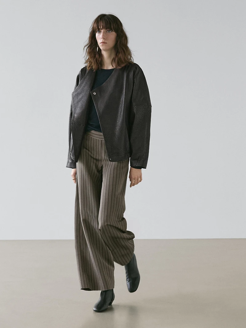 Pantalon large à rayures