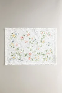 SET DE TABLE JACQUARD ET IMPRIMÉ FLORAL