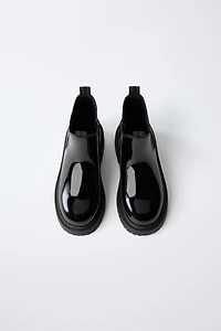 PATENT ANKLE BOOTS