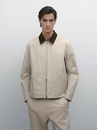 100% cotton jacket with collar detail