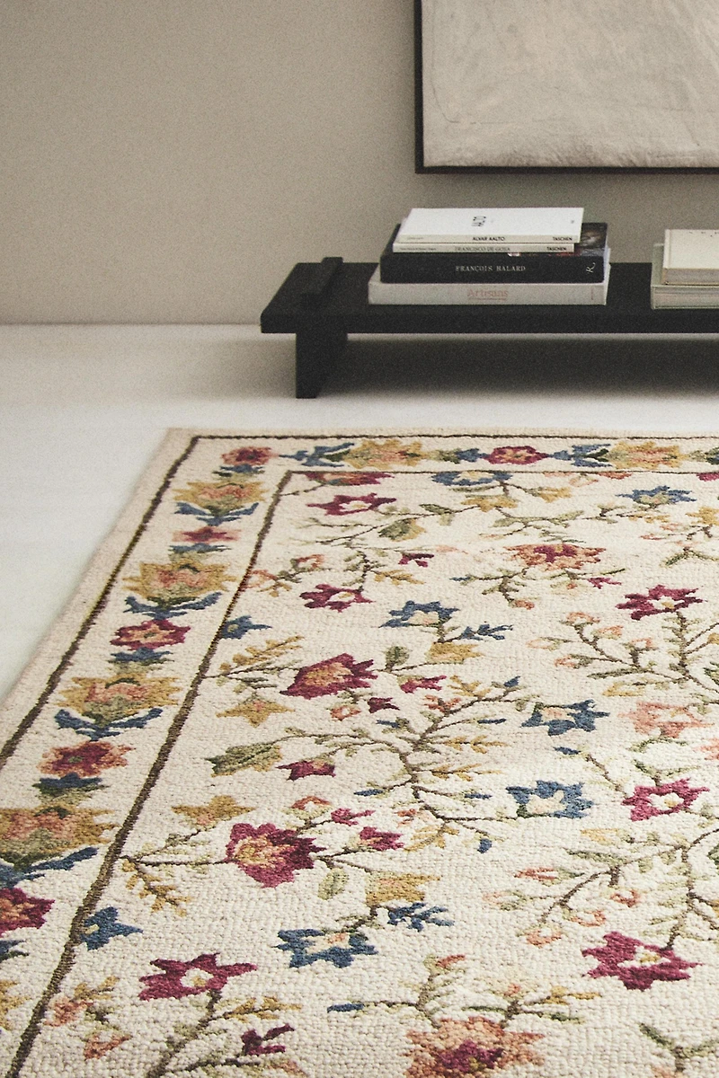 FLORAL PRINT WOOL RUG
