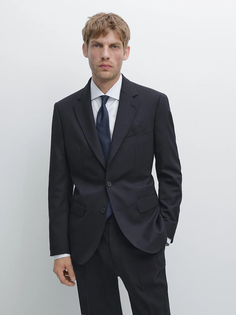 Wool blend suit blazer