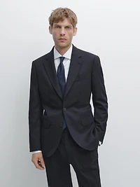 Wool blend suit blazer