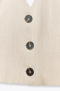 LINEN HALTER TOP