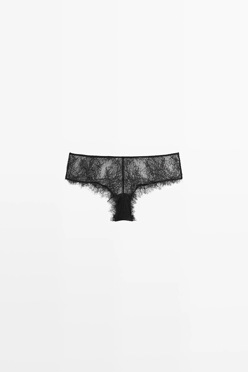 Scalloped lace culotte briefs