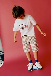 CHECKERED TWILL SHORTS