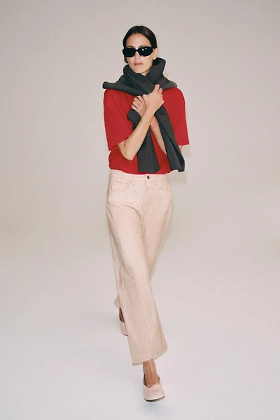 JEAN ZW COLLECTION RELAXED DROIT TAILLE MOYENNE RAYÉ