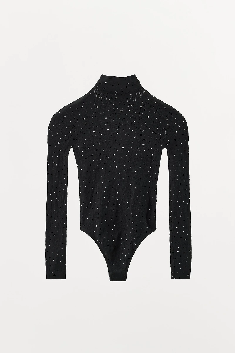 SEAMLESS SPARKLY LACE BODYSUIT