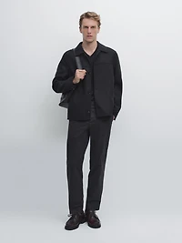 Cotton blend twill trousers