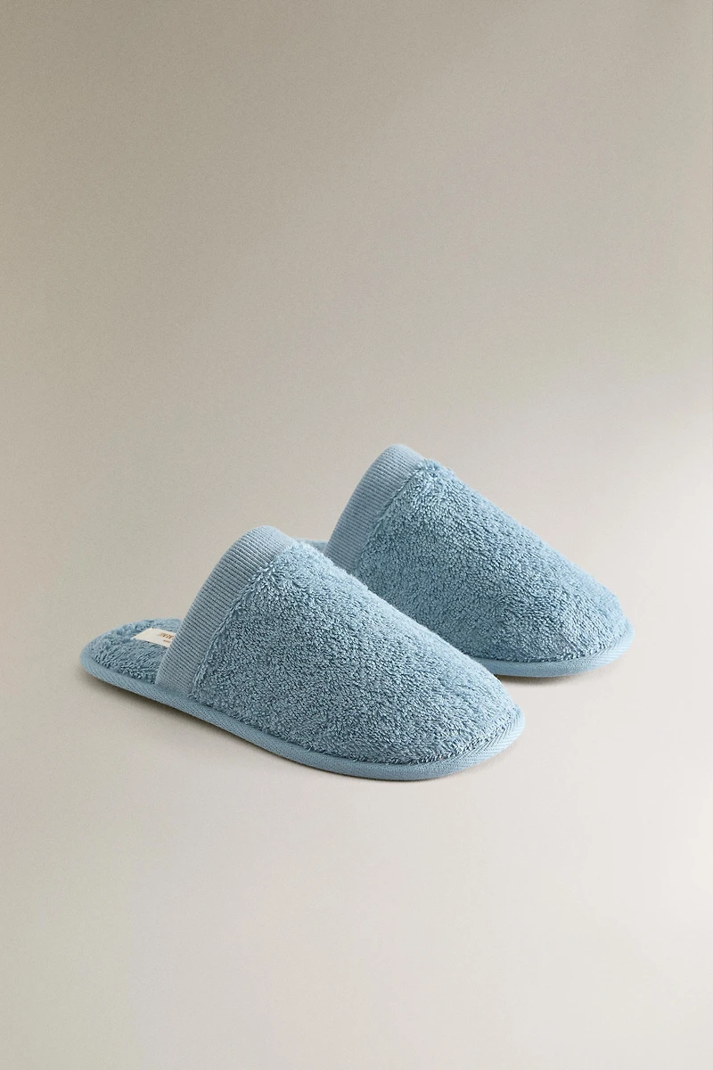 CHILDREN'S BATHROOM TERRY CLOTH MULE SLIPPERS