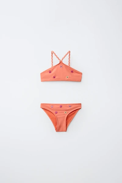 6-14 YEARS / EMBROIDERED MIRROR BIKINI