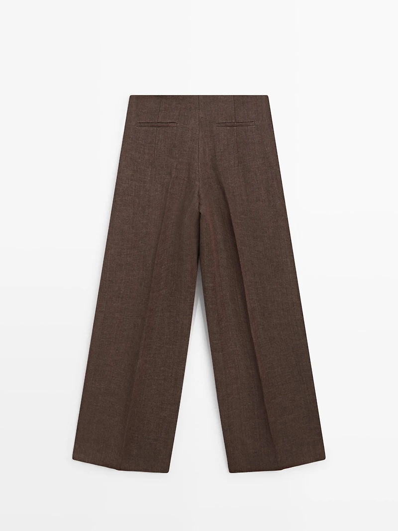 Pantalon de tailleur en lin fluide