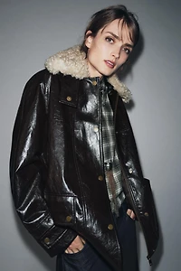 FAUX FUR COLLAR JACKET ZW COLLECTION