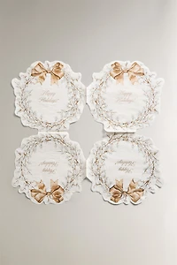 SET OF CHRISTMAS WREATH PAPER NAPKINS (SET OF 20)