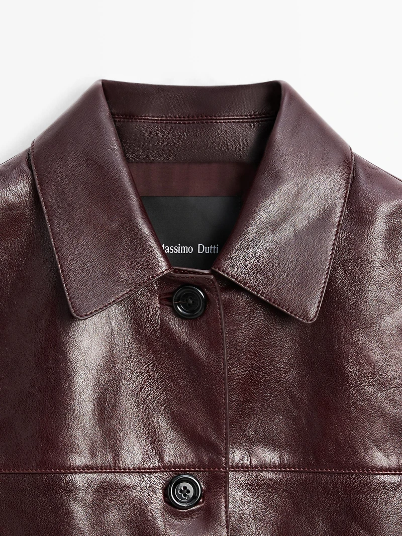Cropped nappa leather jacket