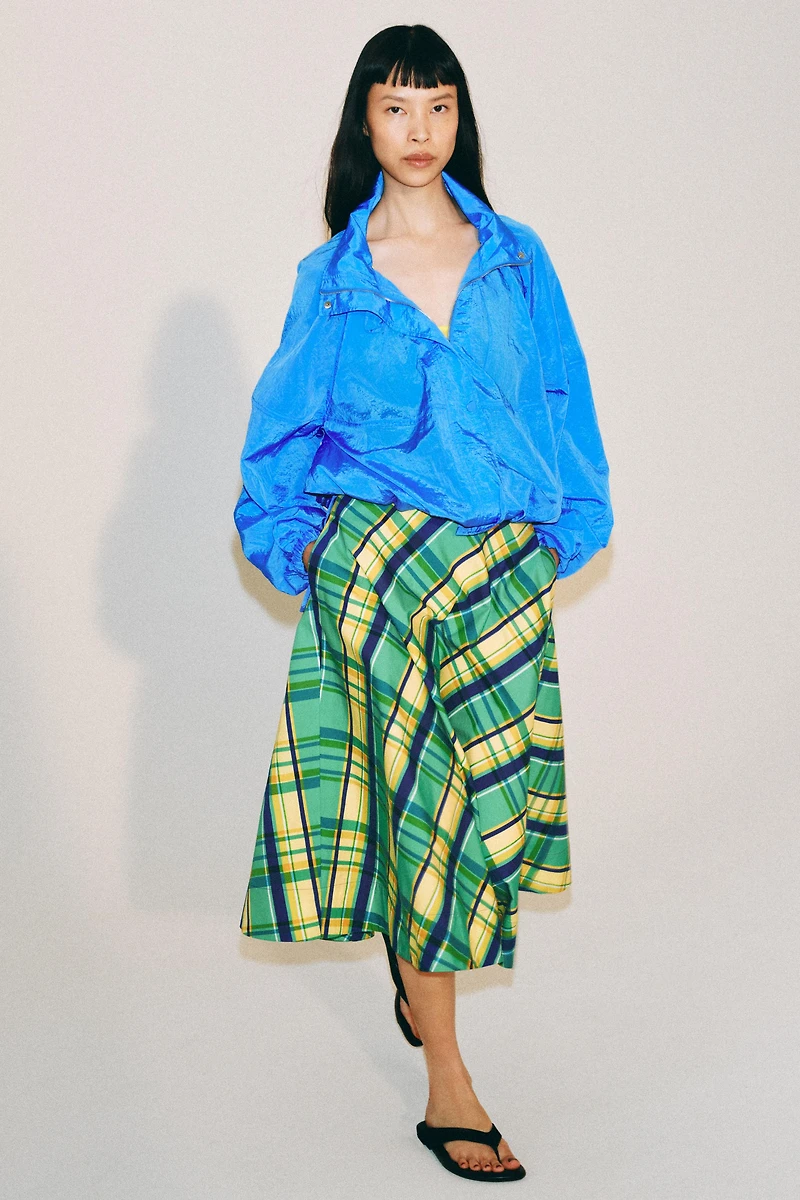 ZW COLLECTION PLAID MIDI SKIRT