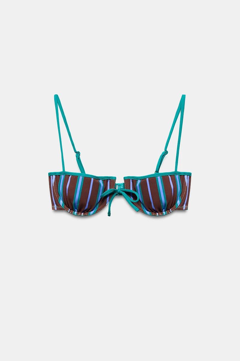 STRIPED UNDERWIRE BIKINI TOP