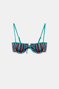 STRIPED UNDERWIRE BIKINI TOP