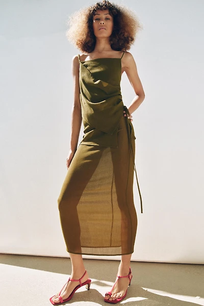 TOP ASYMÉTRIQUE TEXTURÉ SEMI-TRANSPARENT