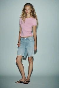 BACK SEAMED T-SHIRT